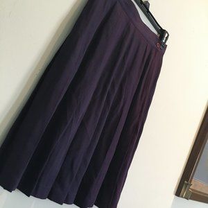 Vintage Michael Taylor Size 10 Purple Plum A-Line Pleated Knee Length Skirt